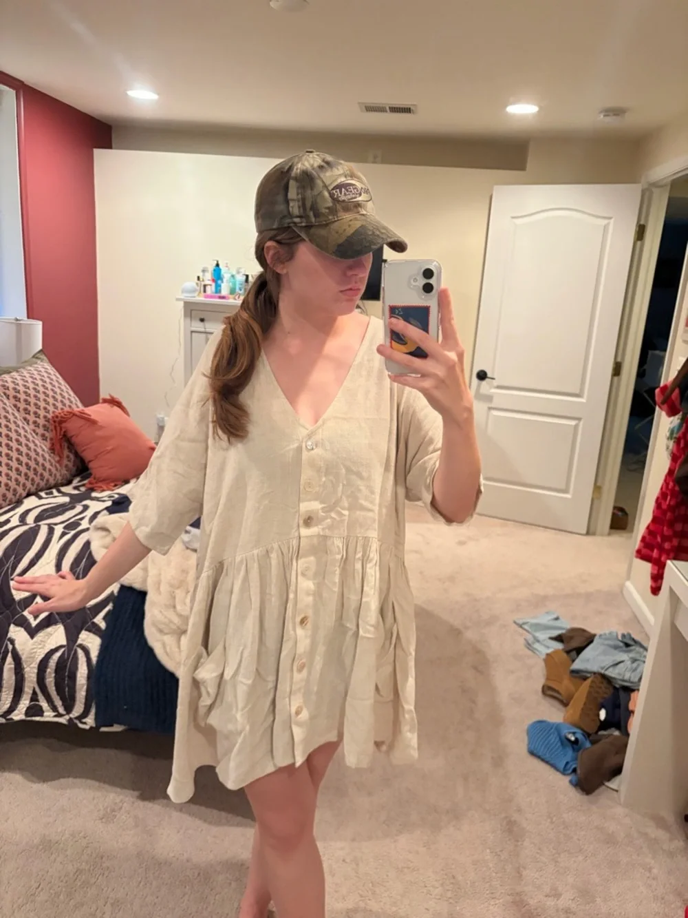 Princess Polly The Sandy Mini Dress Natural Lower Impact Size S/M - Picture 2 of 7